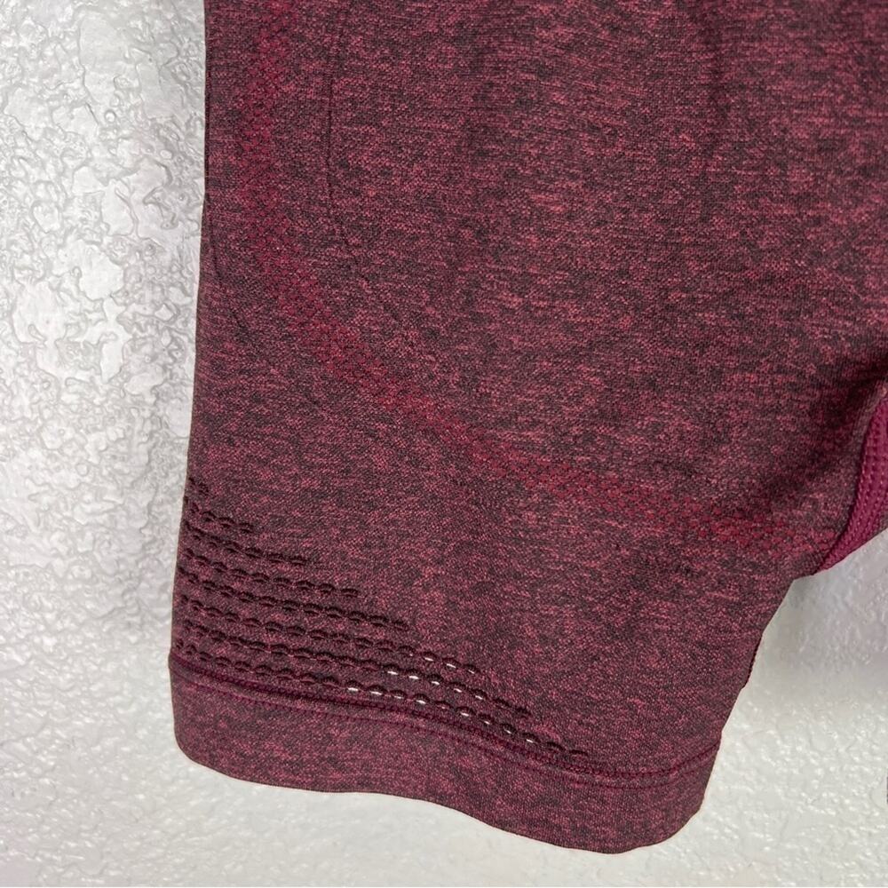 ECHT Berry Arise Laser Cut Shorts S Compressive Dark Red Gym Yoga Activewear EUC - Picture 7 of 9